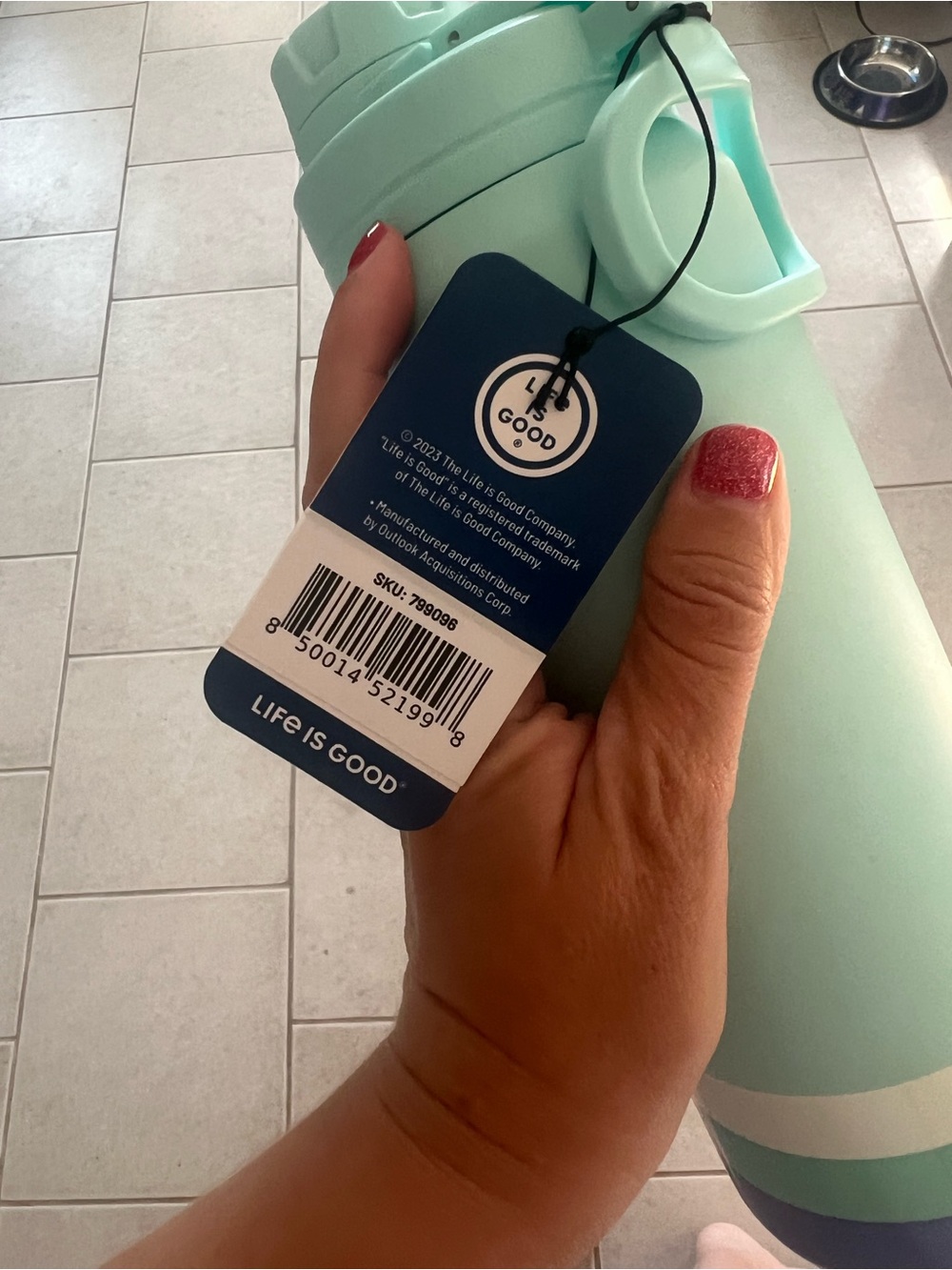 Life Is Good Mint Green Insulated Bottle with Tag - Picture 5 of 11